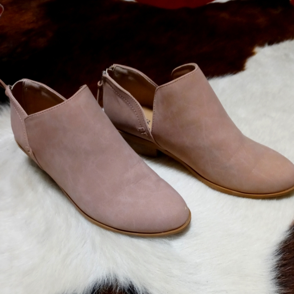 Blush pink ankle booties
